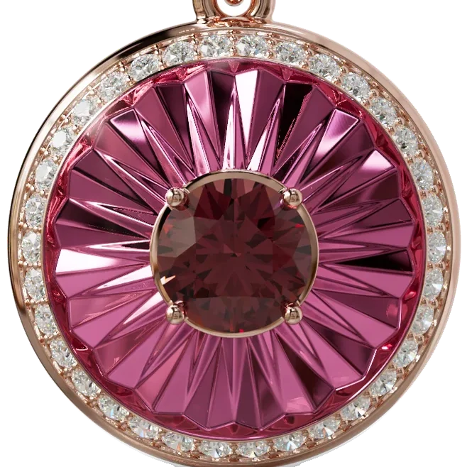Sinan Expressions Pendant, rubellite, rose gold, the head