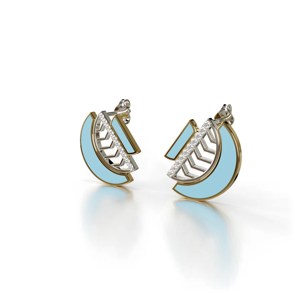Amara Harmony Earrings, yellow and white gold