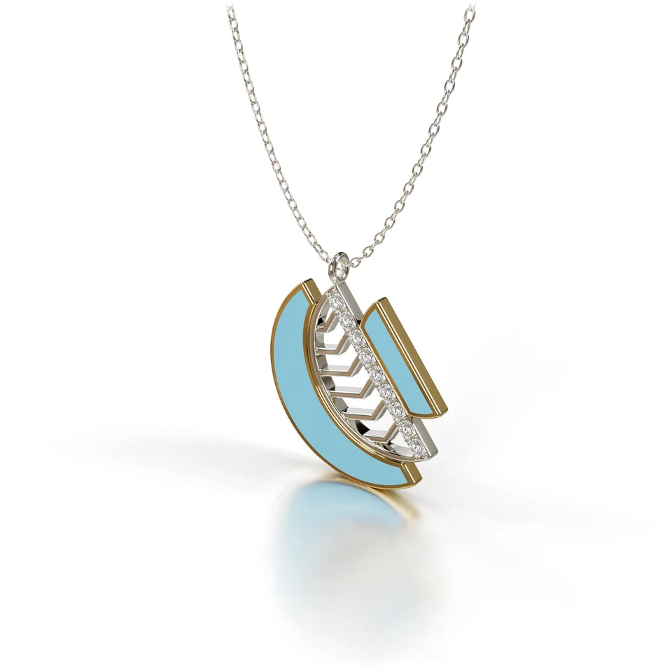 Amara Harmony Pendant, yellow and white gold, view 3 of 3