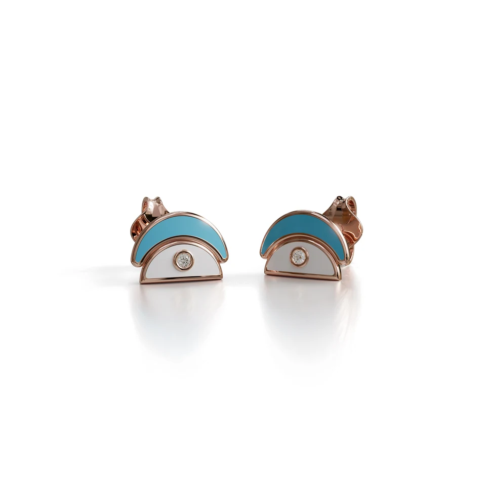 Amara Stud Earrings, rose gold, view 3 of 3