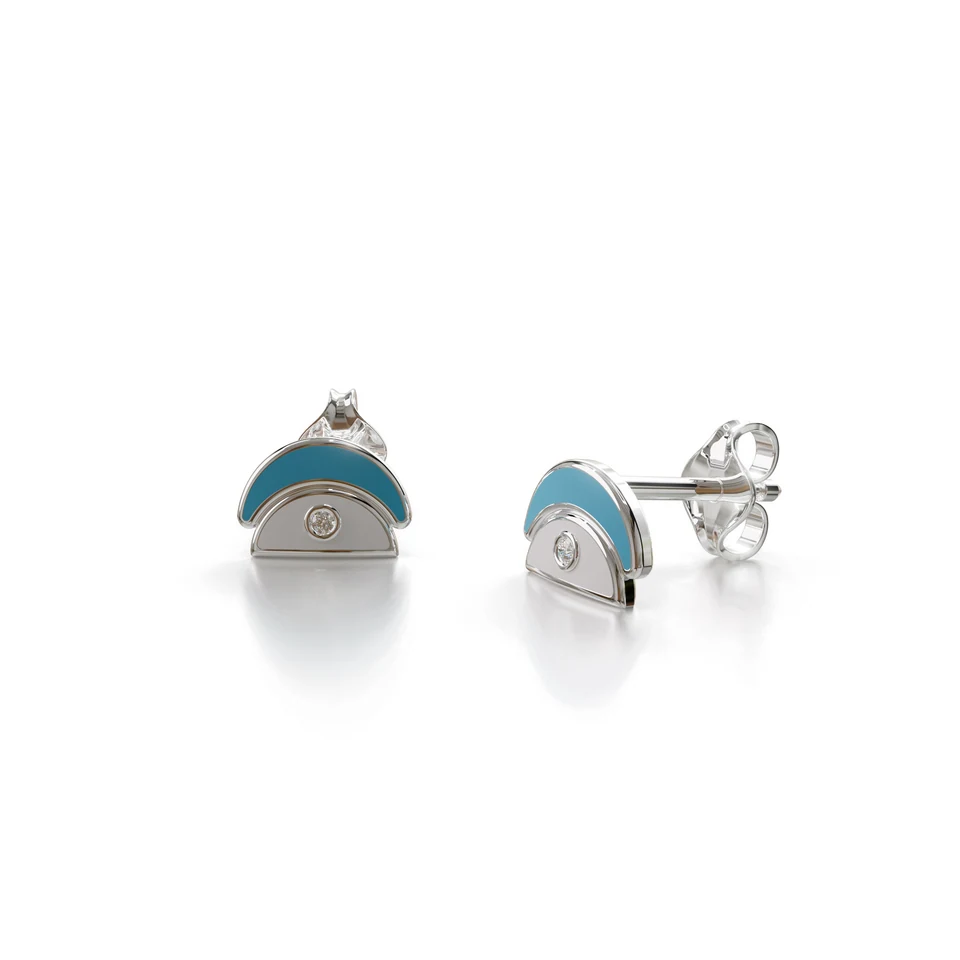 Amara Stud Earrings, white gold, view 2 of 3