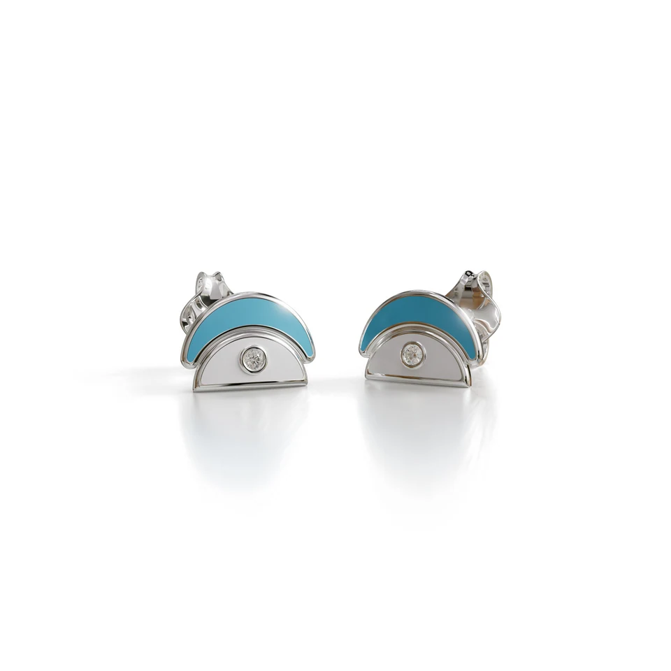 Amara Stud Earrings, white gold, view 3 of 3