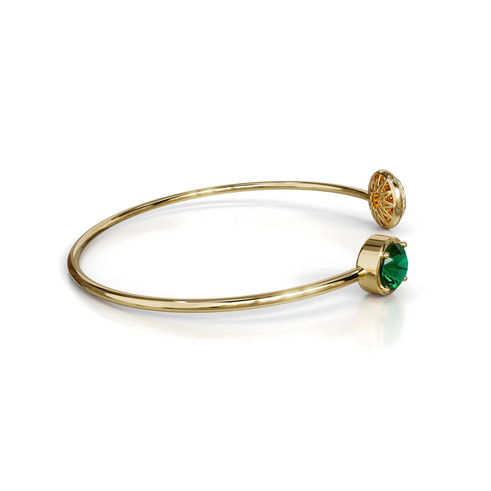 Sinan Expressions Bangle, verdelite, yellow gold, view 3 of 3
