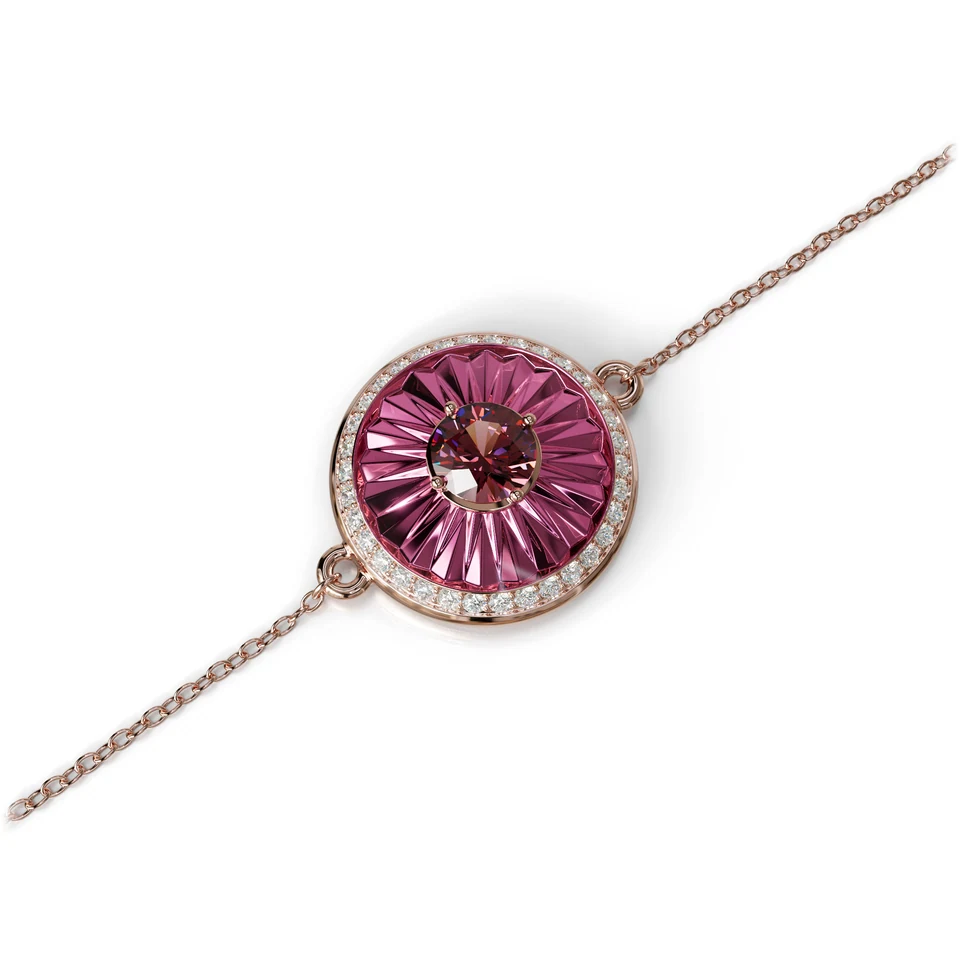 Sinan Expressions Bracelet, rubellite, rose gold, view 4 of 4