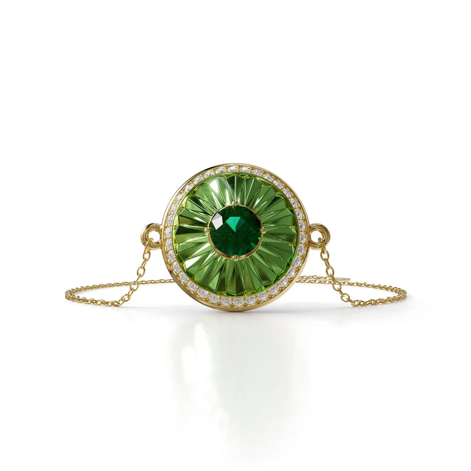 Sinan Expressions Bracelet, verdelite, yellow gold, view 3 of 4