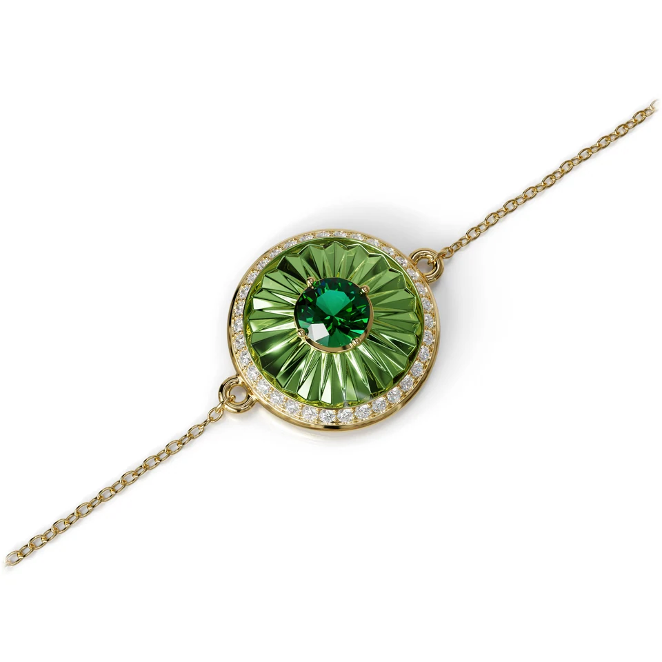 Sinan Expressions Bracelet, verdelite, yellow gold, view 4 of 4