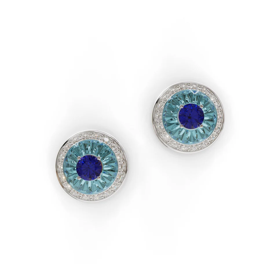 Sinan Expressions Earrings, tanzanite, white gold