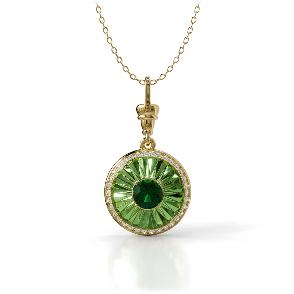 Sinan Expressions Pendant, verdelite, yellow gold