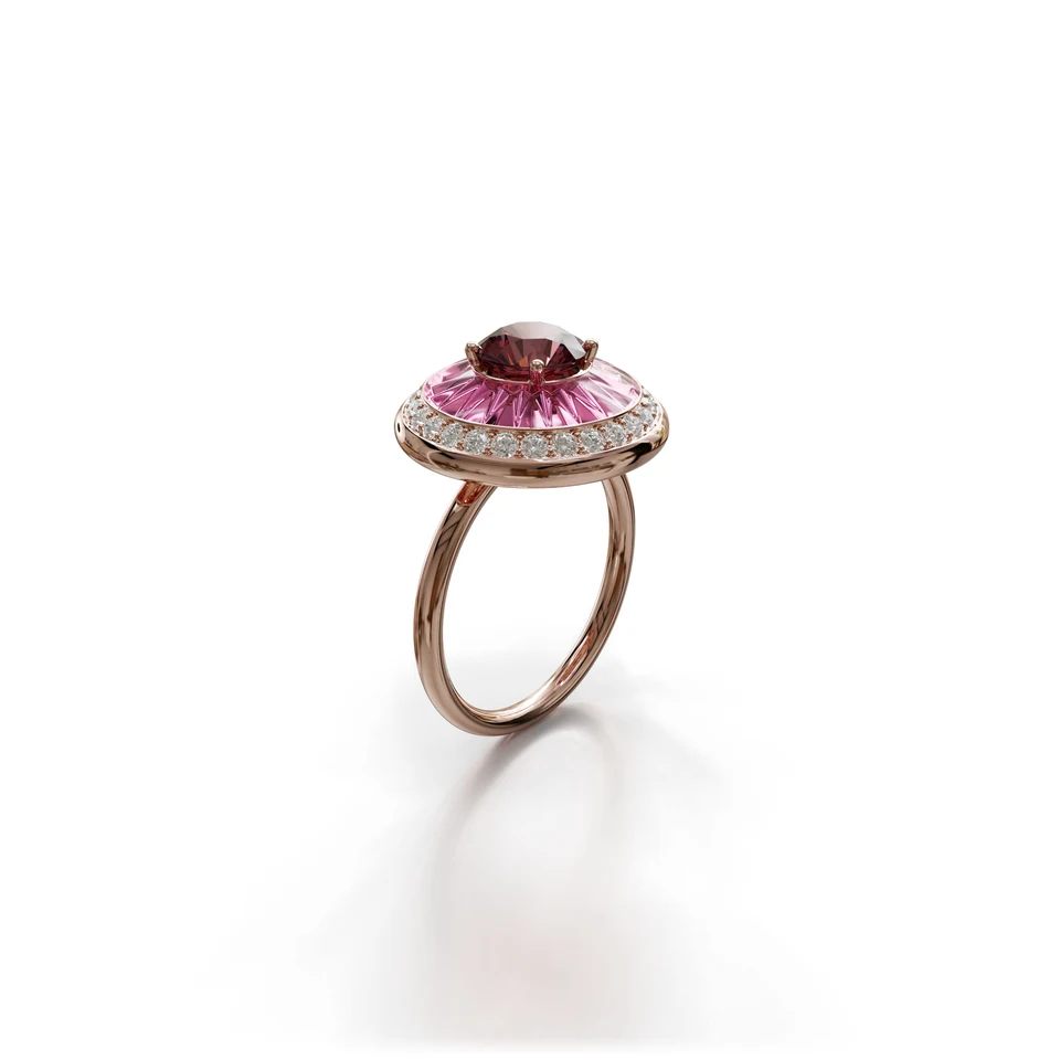 Sinan Expressions Ring, rubellite, rose gold
