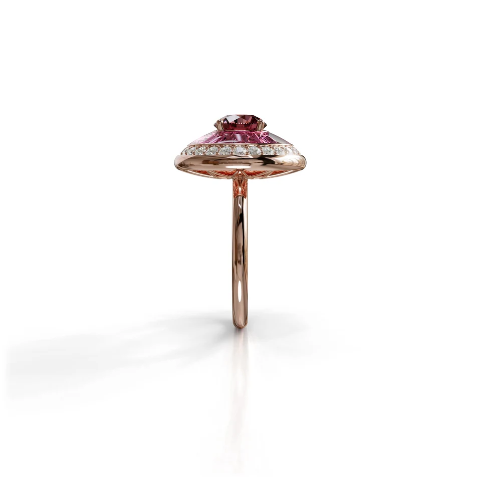 Sinan Expressions Ring, rubellite, rose gold, view 3 of 4